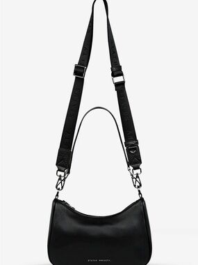 Status Anxiety “Look Both Ways” Black Leather Crossbody/Shoulder Bag